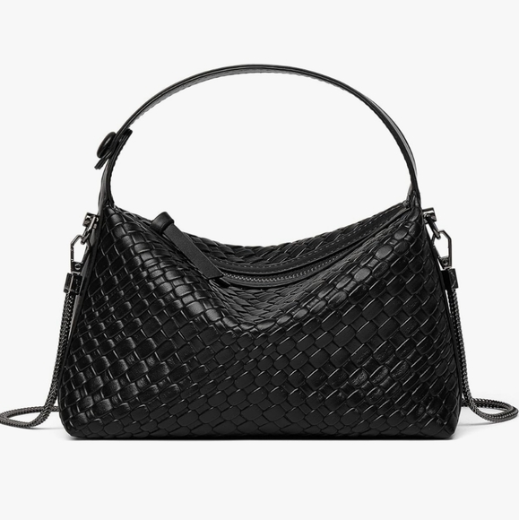 DORIS&JACKY Small Black Hand Tote Handbag Designer Vegan Top Handle Crossbody - Picture 1 of 10